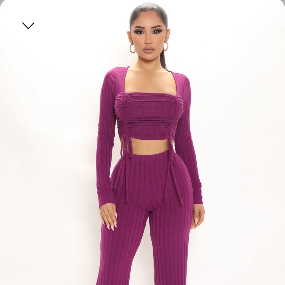 NWT Asmara Ribbed Pant 2 Pc Set